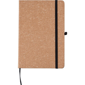 Notizbuch aus recyceltem Leder (A5) Gianna – Braun bedrucken, Art.-Nr. 011999999_1421003