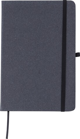 Notizbuch aus recyceltem Leder (A5) Gianna – Schwarz bedrucken, Art.-Nr. 001999999_1421003