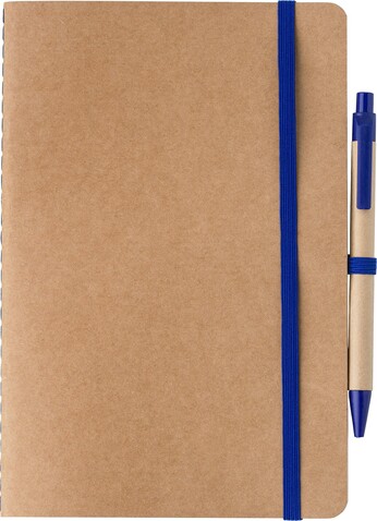 Notizbuch Theodore | Karton | A5 | Blanko | Mit Stift – Kobaltblau bedrucken, Art.-Nr. 023999999_1421005