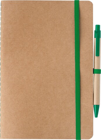 Notizbuch aus recyceltem Karton (A5) Theodore – Grün bedrucken, Art.-Nr. 004999999_1421005