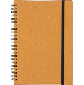 Notizbuch aus recyceltem Leder A5 Egon – Braun bedrucken, Art.-Nr. 011999999_1421007