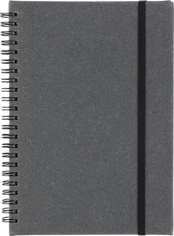 Notizbuch aus recyceltem Leder A5 Egon – Schwarz bedrucken, Art.-Nr. 001999999_1421007