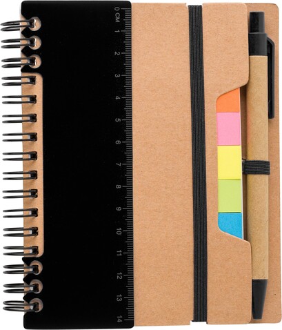 Notizbuch Stella | Recyclingpapier | Liniert – Schwarz bedrucken, Art.-Nr. 001999999_1454585