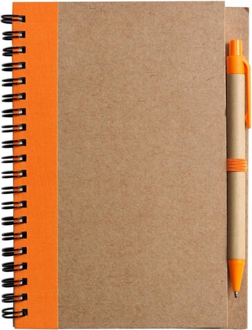 Notizbuch aus recyceltem Papier Stella – Orange bedrucken, Art.-Nr. 007999999_1454586