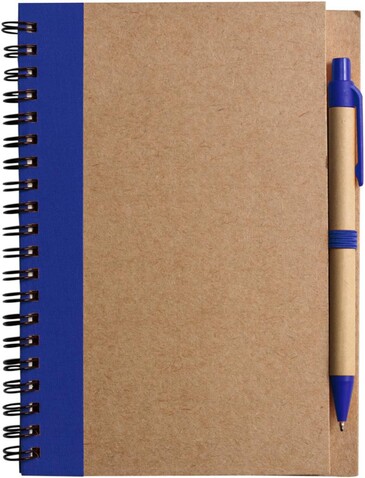 Notizbuch Stella | Recycelter Karton | Liniert | Kugelschreiber – Blau bedrucken, Art.-Nr. 005999999_1454586