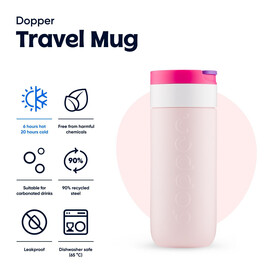 Dopper Reisebecher 400 ml – Berry Pink bedrucken, Art.-Nr. 988999999_1465042