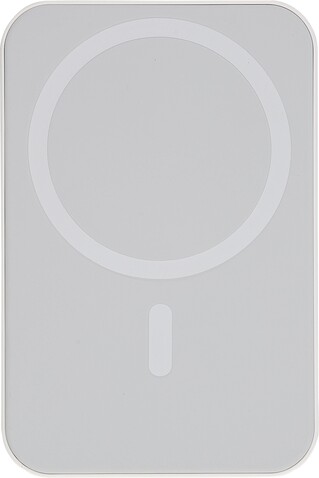 Recycelte kabellose Ladestation Meno – Weiß bedrucken, Art.-Nr. 002999999_1436070