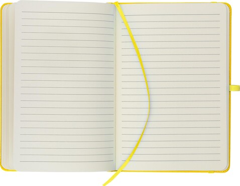 Recyceltes Notizbuch A5 Bloom – Gelb bedrucken, Art.-Nr. 006999999_1439250