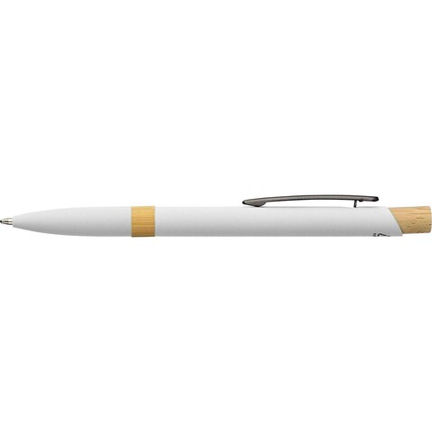 Kugelschreiber Calandra | Recycelt | Bambus – Weiß bedrucken, Art.-Nr. 002999128_1207806