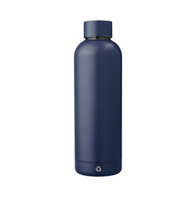 Recycelte Flasche aus Edelstahl 500 ml Isaiah – marineblau bedrucken, Art.-Nr. 536999999_971864