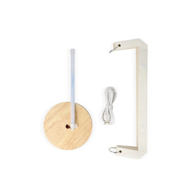 Coollux faltbare Papier-LED-Lampe Eos auf Holzsockel, 25 cm (Briefkastengröße) - Natur bedrucken, Art.-Nr. LT40728-N0094