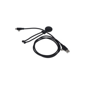 Xoopar Mr. Bio Lang 60 W PD Multi-Ladekabel 1.2 Meter - Schwarz bedrucken, Art.-Nr. LT41024-N0002