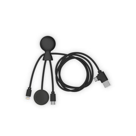 Xoopar Mr. Bio Long Multi-Kabel für Apple/Samsung Watch 1 Meter - Schwarz bedrucken, Art.-Nr. LT41031-N0002