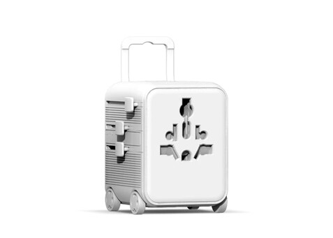 Xoopar Luggie GaN Weltreise-Adapter-Trolley - Weiss bedrucken, Art.-Nr. LT41033-N0001