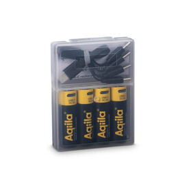 Aqiila wiederaufladbare USB-C-Batterien AA 2000 mAh, 4er-Pack - Schwarz bedrucken, Art.-Nr. LT45209-N0002
