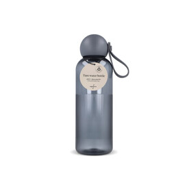 Sagaform Ture Wasserflasche 600 ml - Transparent / Dunkelgrau bedrucken, Art.-Nr. LT52056-N0460