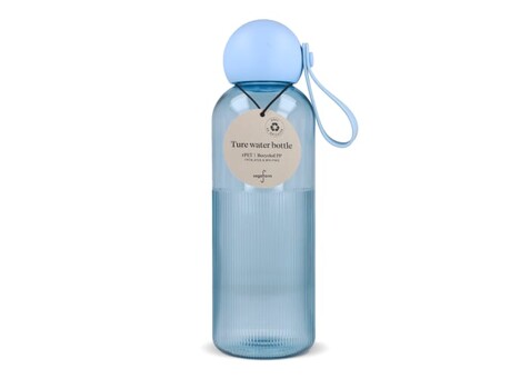 Sagaform Ture Wasserflasche 600 ml - Transparent / Hellblau bedrucken, Art.-Nr. LT52056-N0412