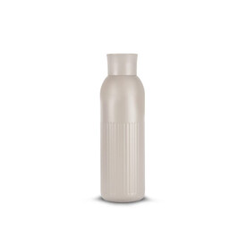 Sagaform Tekla Push Stahlisolierflasche mit Druckverschluss (recycelt) 500 ml - Beige bedrucken, Art.-Nr. LT52134-N0055