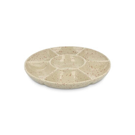 Sagaform Ditte Keramik-Servierplatte rund 26 cm - Beige bedrucken, Art.-Nr. LT52258-N0055