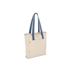 InSideOut Reuuz Canvas Tragetasche 33 x 42 x 10 cm - Ecru / Graublau bedrucken, Art.-Nr. LT57116-N5465
