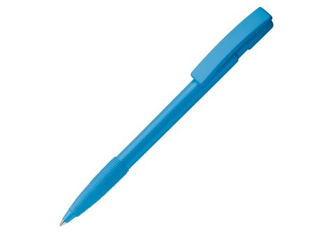 Kugelschreiber Nash Hardcolour mit Gummigriff - Hellblau bedrucken, Art.-Nr. LT80801-N0012