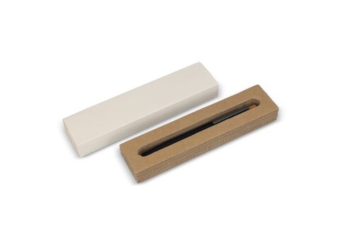 Stiftebox aus recyceltem Milchkarton, 1 Stift - Beige bedrucken, Art.-Nr. LT83143-N0055