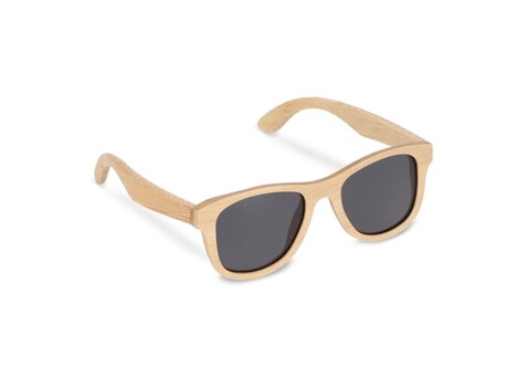 Justin Sonnenbrille aus Bambus UV400 - Natur bedrucken, Art.-Nr. LT86732-N0094