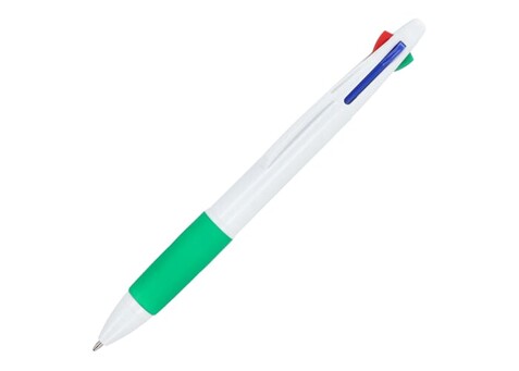4-Farben-Stift mit Griffzone - Weiss / Grün bedrucken, Art.-Nr. LT87854-N0131 4-Farben-Stift mit Griffzone - Weiss / Grün bedrucken, Art.-Nr. LT87854-N0131