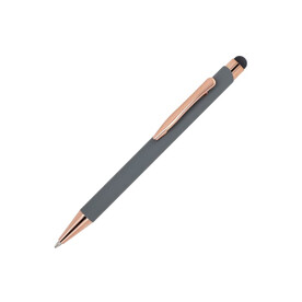 Kugelschreiber Prag Roségold R-AL - Grau bedrucken, Art.-Nr. LT87887-N0061