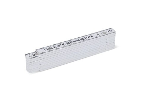 Kalibrierter faltbarer Zollstock 1m - Weiss bedrucken, Art.-Nr. LT90210-N0001