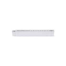 Kalibrierter faltbarer Zollstock 2m - Weiss bedrucken, Art.-Nr. LT90220-N0001