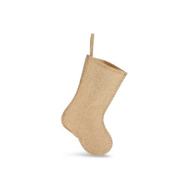 Weihnachtsstrumpf im Jute-Stil mit Ziernaht 40 cm - Natur bedrucken, Art.-Nr. LT90275-N0094