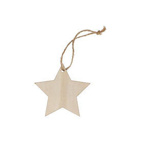 Sternförmiges Weihnachtsornament aus Holz - Natur bedrucken, Art.-Nr. LT90281-N0094