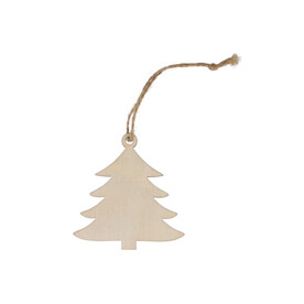Baumförmiges Weihnachtsornament aus Holz - Natur bedrucken, Art.-Nr. LT90283-N0094