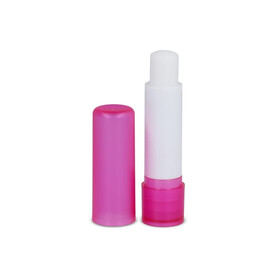 Klassischer Lippenpflegestift aus recycelten Materialien - Ecru / Rosa bedrucken, Art.-Nr. LT90485-N5476