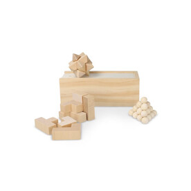 Dieses nachhaltige Set enthält drei spannende Denkspiele: ein Sternenpuzzle, ein Pyramidenpuzzle und ein 3D-Würfelpuzzle, die alle aus FSC-Holz gefertigt sind. Sie sind in einer FSC-Holzbox - Holz / Holz bedrucken, Art.-Nr. LT90757-N9393