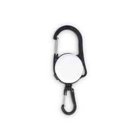 2-Wege-Karabiner-Kartenhalter - Weiss bedrucken, Art.-Nr. LT90788-N0001