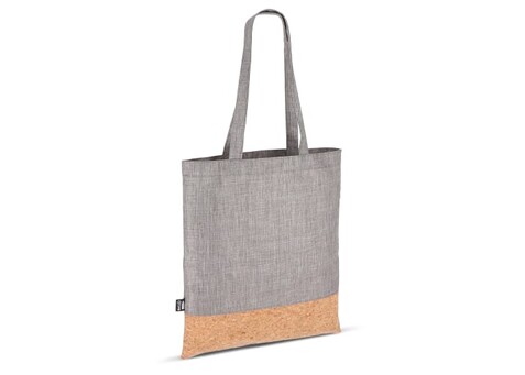 Tragetasche R-PET &amp; Kork 35 x 40cm - Grau bedrucken, Art.-Nr. LT91393-N0061