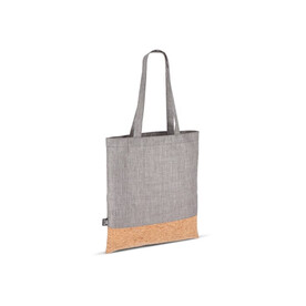 Tragetasche R-PET &amp;amp; Kork 35 x 40cm - Grau bedrucken, Art.-Nr. LT91393-N0061