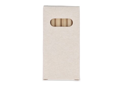 6 Buntstifte in einer Schachtel aus recyceltem Milchkarton - Ecru bedrucken, Art.-Nr. LT91520-N0054