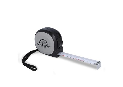 MeasureMate Rollmaßband 7,5M - Schwarz / Grau bedrucken, Art.-Nr. LT91876-N0261