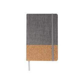Notizbuch R-PET &amp;amp; Kork A5 - Grau bedrucken, Art.-Nr. LT92085-N0061