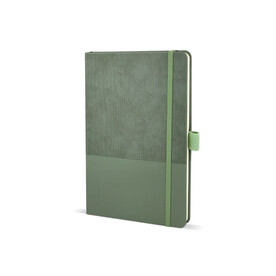 Notizbuch Thermokunstleder A5 - Dunkelbraun / Grün bedrucken, Art.-Nr. LT92088-N5031