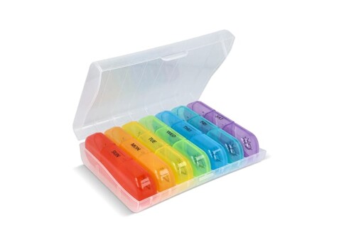 7-Tage-Pillendose Joseph - Neon Sortiment bedrucken, Art.-Nr. LT92741-N0099 7-Tage-Pillendose Joseph - Neon Sortiment bedrucken, Art.-Nr. LT92741-N0099