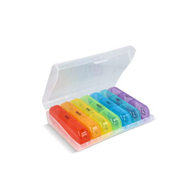 7-Tage-Pillendose Joseph - Neon Sortiment bedrucken, Art.-Nr. LT92741-N0099
