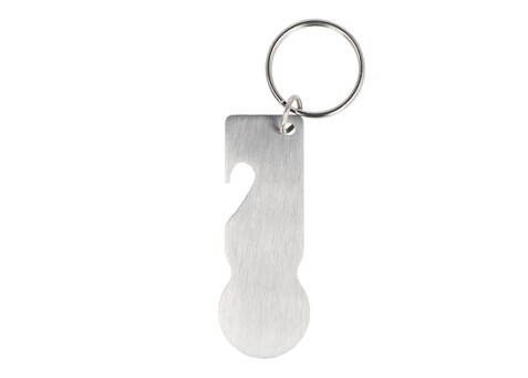 Edelstahl Schlüsselanhänger mit Einkaufswagenlöser - Silber bedrucken, Art.-Nr. LT93102-N0005 Edelstahl Schlüsselanhänger mit Einkaufswagenlöser - Silber bedrucken, Art.-Nr. LT93102-N0005