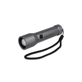 Wiederaufladbare Taschenlampe aus recyceltem Aluminium IPX4 - Silber bedrucken, Art.-Nr. LT93321-N0005