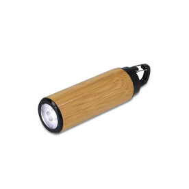 Bambus-Taschenlampe mit Clip - Natur bedrucken, Art.-Nr. LT93322-N0094
