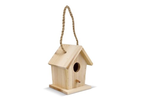 Kleines Vogelhäuschen aus FSC-Holz - Natur bedrucken, Art.-Nr. LT94572-N0094 Kleines Vogelhäuschen aus FSC-Holz - Natur bedrucken, Art.-Nr. LT94572-N0094