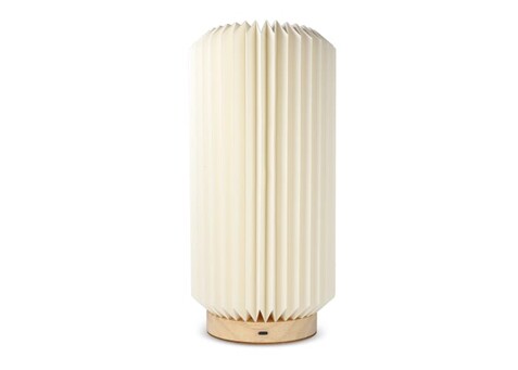 Coollux faltbare Papier-LED-Lampe Aurora Tall auf Holzsockel, 32cm - Natur bedrucken, Art.-Nr. LT40726-N0094